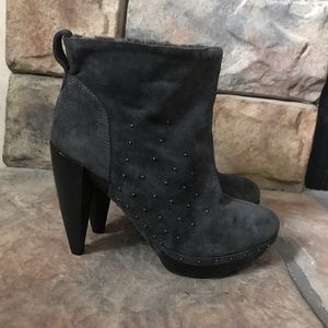 Nine West Gray Genuine Suede Bootie 9 NIB